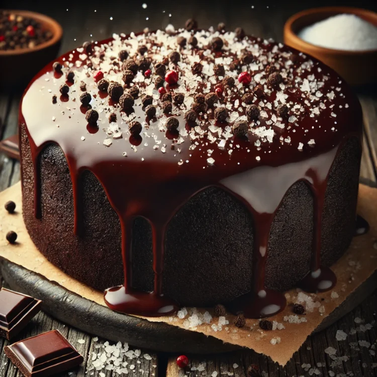 Gâteau au chocolat au poivre frais au sel de Véro