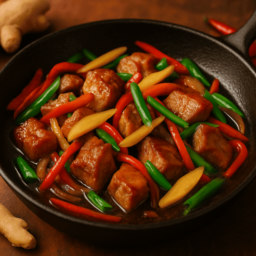 Porc sauté au gingembre de l’école ONG Sala Bai de Siem Reap