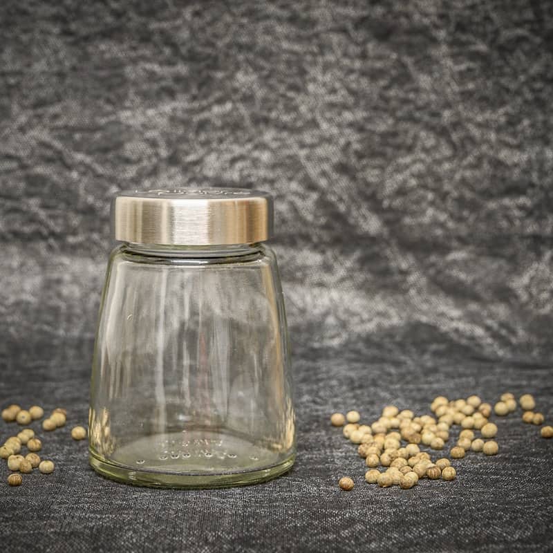 Bocal à épices en verre, adaptable au moulin – Recharge pour poivres, sels et épices